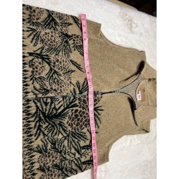 Bear Ridge Outfitters Pinecone Patterned Wool Blend Vest women size XL Made In U - Picture 5 of 7